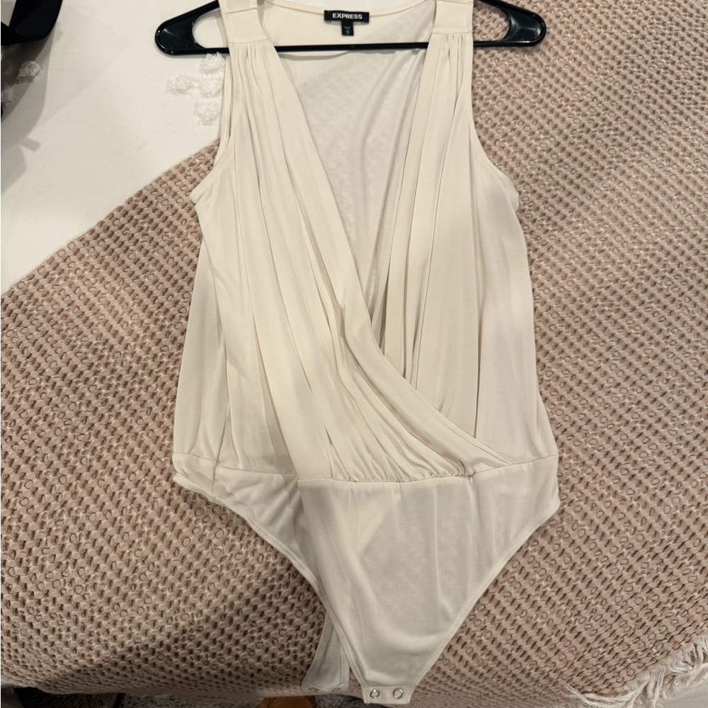 Express Ivory Sleeveless Bodysuit